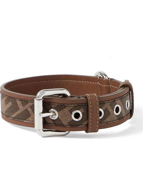 fendi on my collar|Fendi brown dog collar.